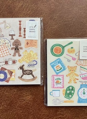 现货日本papier platz留纸言纸便签本可爱卡通手帐素材装饰记事