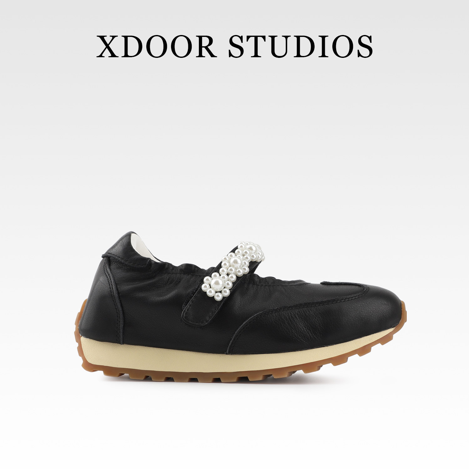 【魔法降临】XDOOR STUDIOS珍珠玛丽珍鞋女真皮魔术贴镂空单鞋