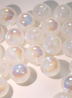 韩国fever同款人鱼姬珠光AB彩半孔珠diy小香风耳饰发夹材料