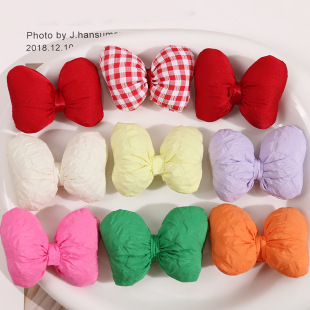 简约风布艺纯色填充格子条纹蝴蝶结配饰头饰发饰DIY饰品配件