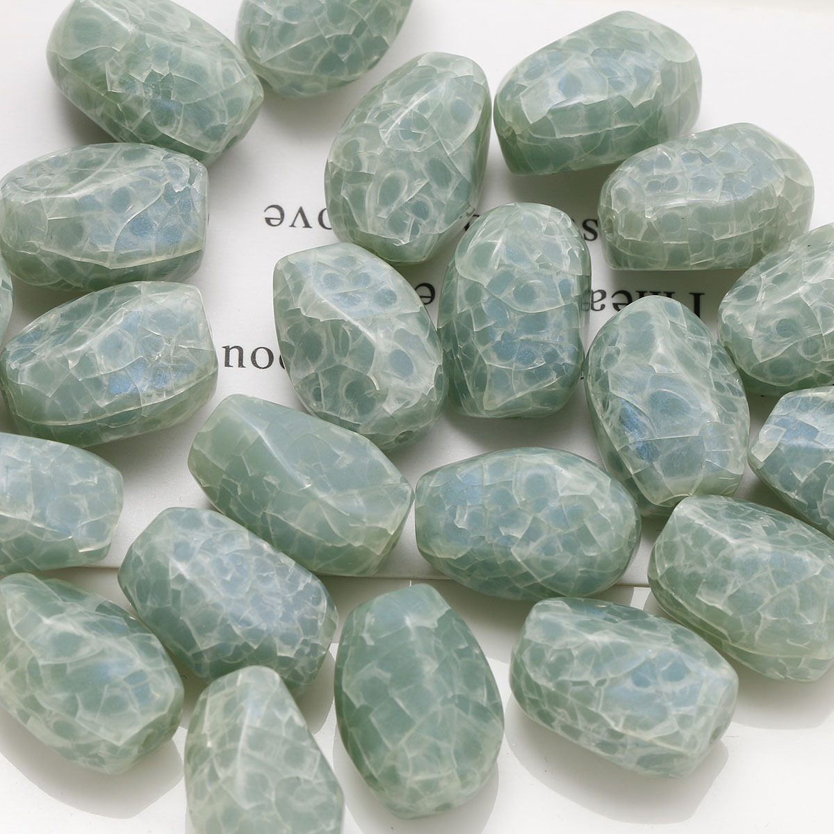 几何不规则切面冰透裂纹感亚克力串珠diy耳环手串项链女材料