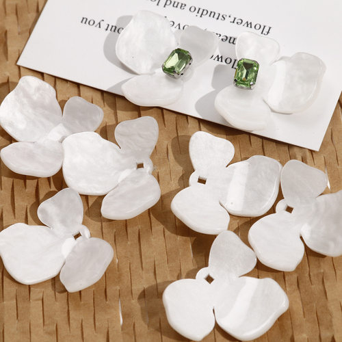 韩国简约百搭不规则亚克力异形小花花朵diy耳环头饰发饰材料