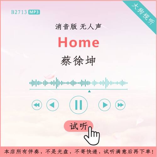 B2713蔡徐坤 Home 消音伴奏 高品质 无人声