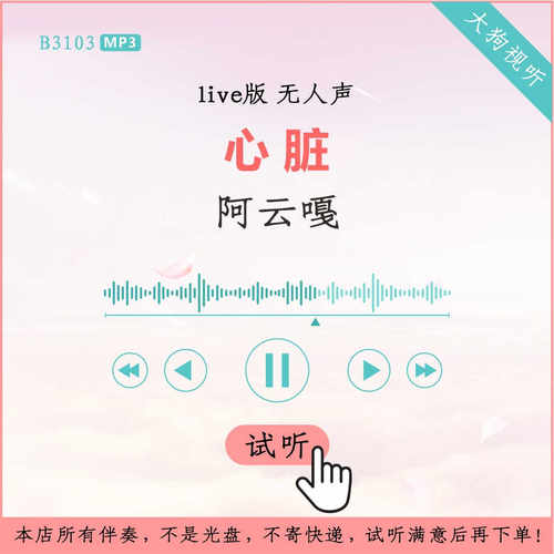 B3103阿云嘎 心脏 声入人心live版伴奏 高品质 无人声