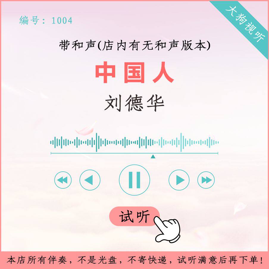1004 刘德华 中国人 原版伴奏 带和声 高品质