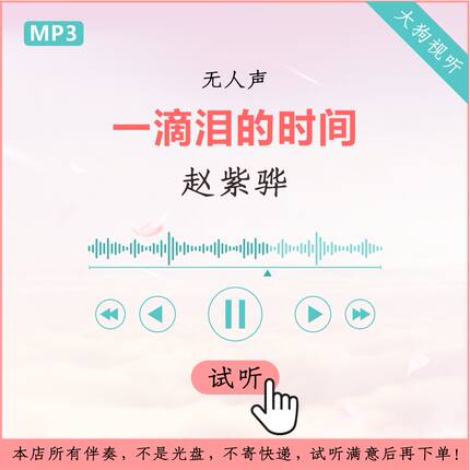 赵紫骅 一滴泪的时间 中国好声音live原版伴奏 高品质 无人声