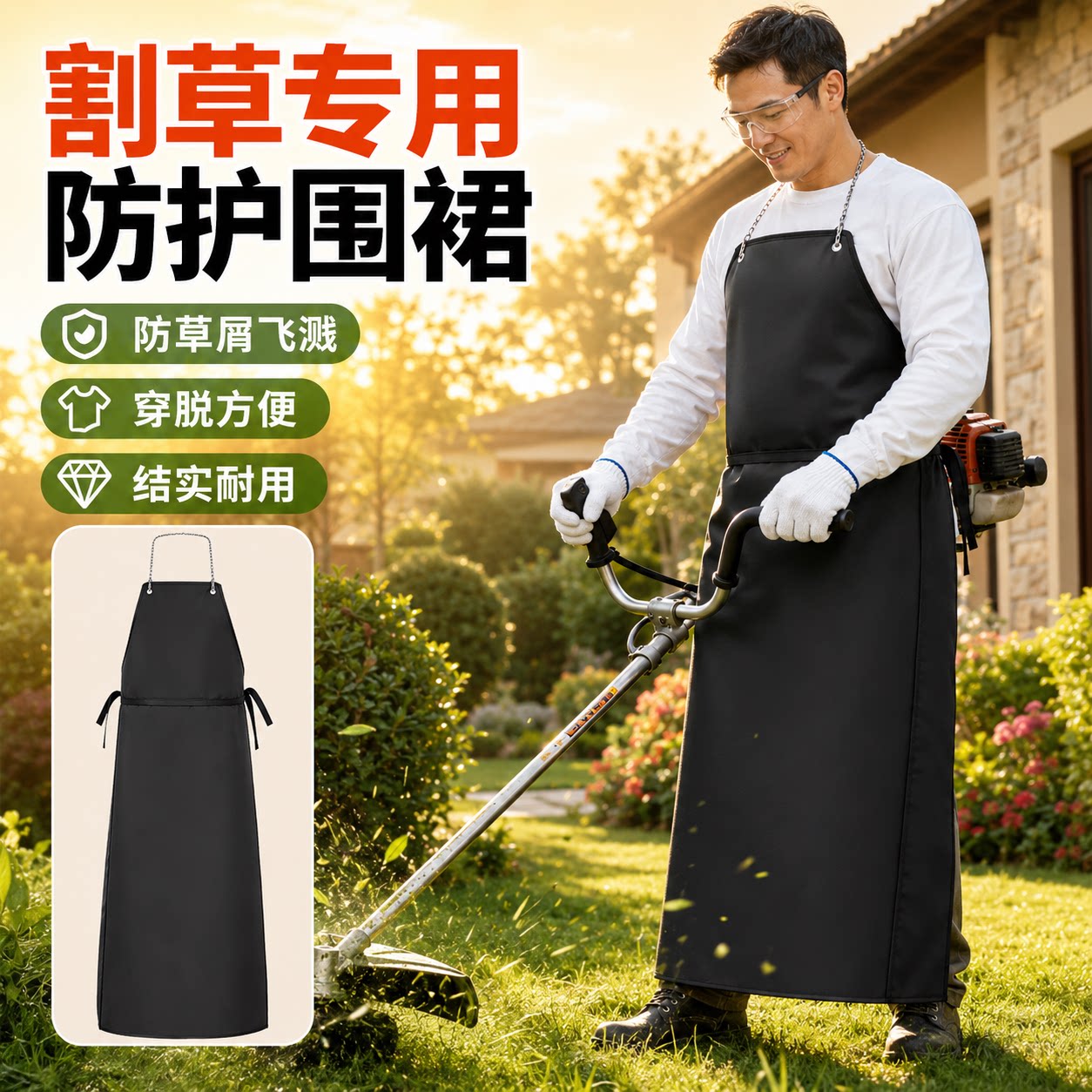 园林割草防护服防水耐脏不实用？图片