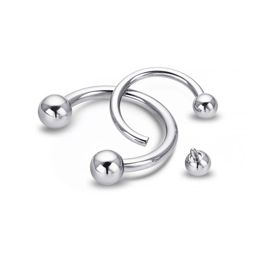 钛钢C形内螺纹双头圆球耳环