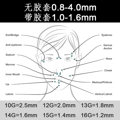 唇钉眉钉肚脐钉舌钉工具一次性