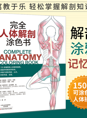 完全人体解剖涂色书 素描基础教程彩铅绘画手绘入门完全人体解剖图谱秘密花园伯里曼艺用人体结构教学工具临床医学解剖学教程书籍