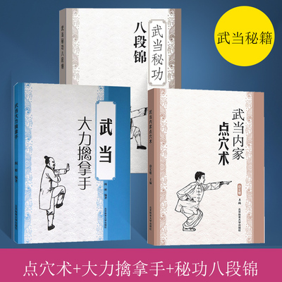 全3册武当内家点穴术+大力擒拿手+秘功八段锦 徐宏魁点穴书籍点穴绝技武功秘籍实战擒拿散打书易筋经图解自卫搏击健身养生保健手册