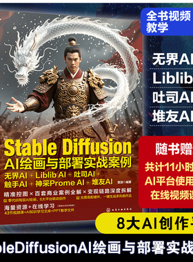 Stable Diffusion AI绘画与部署实战案例：无界AI+Liblib AI+吐司AI+触手AI+神采Prome AI+堆友AI ai绘画从入门到精通教程书籍教材