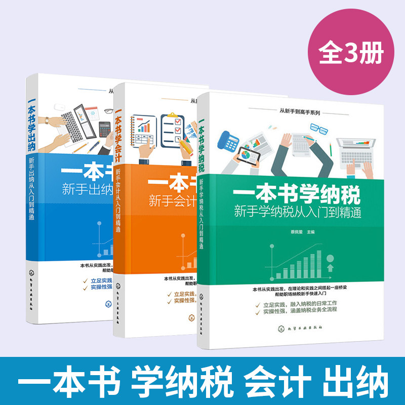 【全3册】从新手到高手系列--一本书学纳税+一本书学会计+一本书学出纳 新手学从入门到精通 纳税会计基础教材入门**财务教材