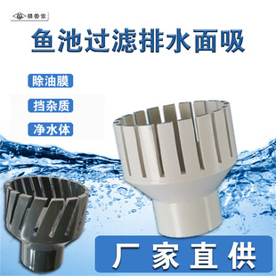 锦鲤鱼池面吸过滤式 帆布池面排出水口配件除油膜阻挡饲料落叶白色