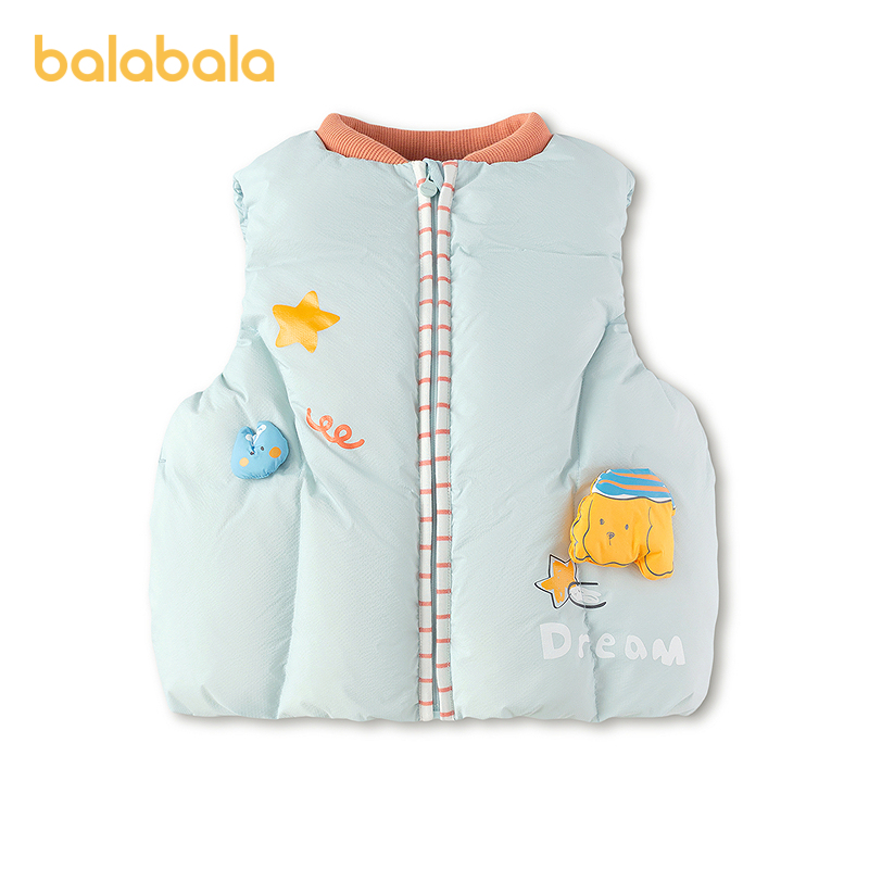 巴拉巴拉宝宝冬装羽绒马甲背心