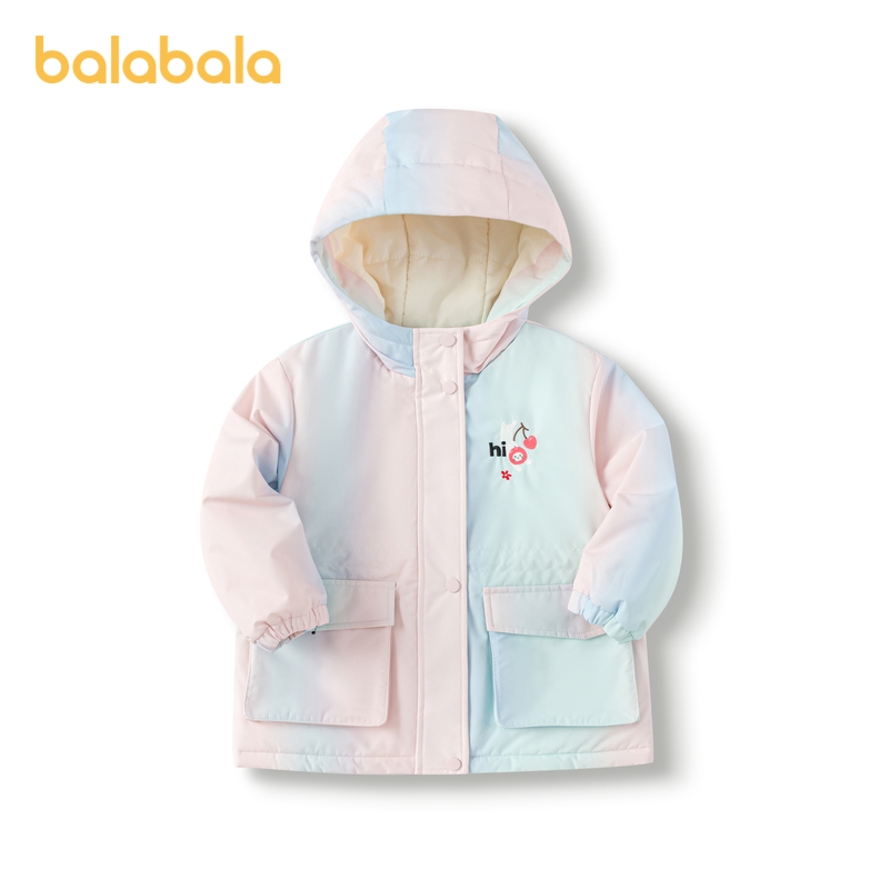 巴拉巴拉棉服女童防水连帽外套潮