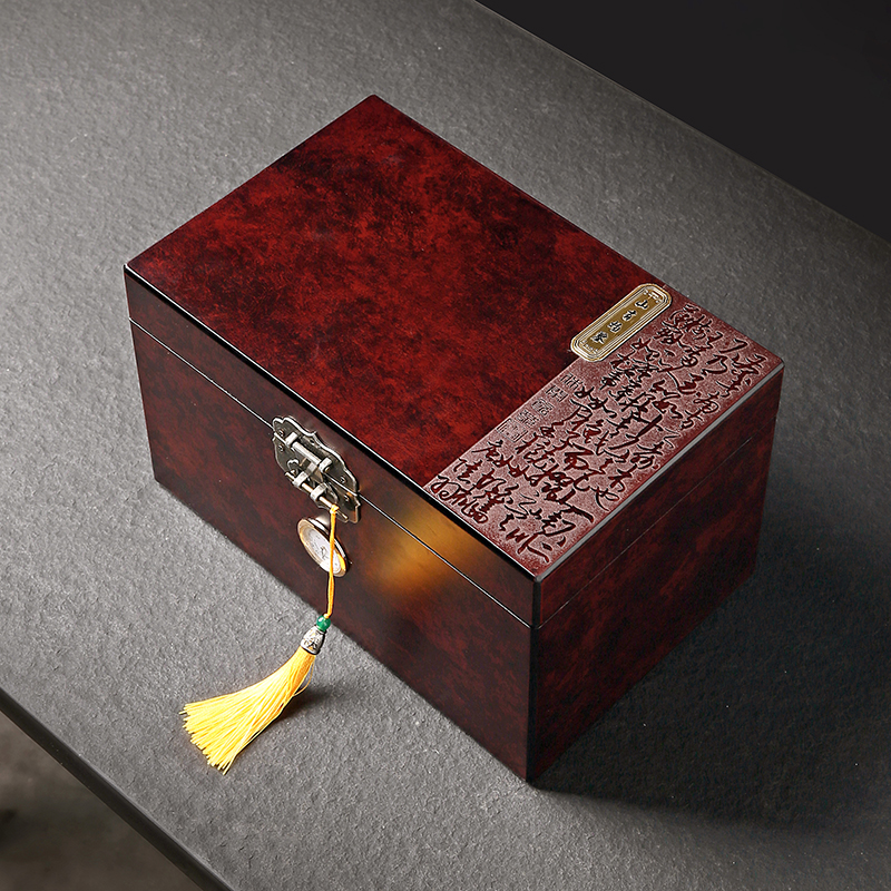 高档散茶木箱500g 1000g装银针白茶普洱茶礼品盒烤漆木盒通用定制