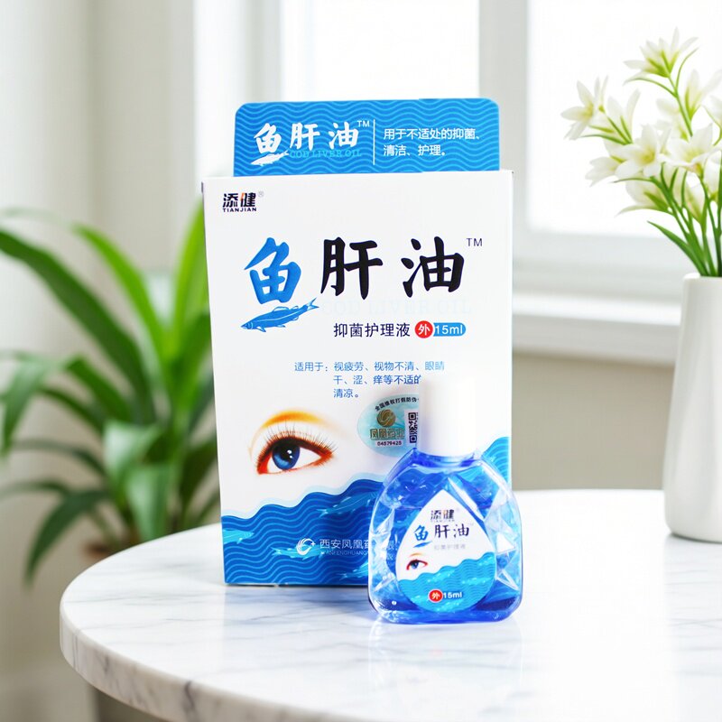 添健鱼肝油滴眼液护理液眼睛视疲滴眼液、护眼用品