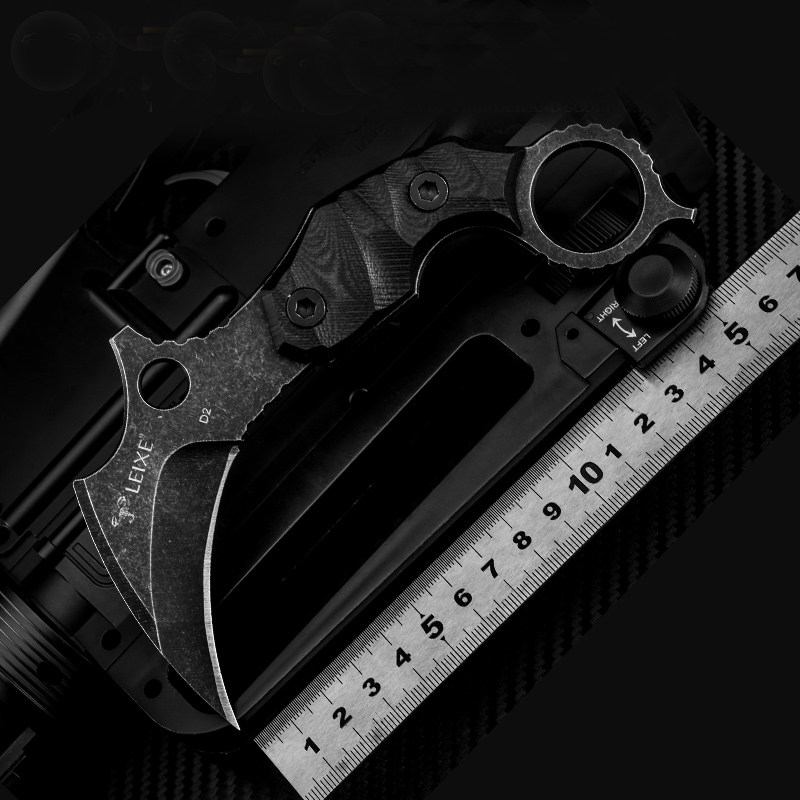 雷蝎猛禽d2钢户外高硬度爪刀 刀具防身工刀鹰爪刀便携特种