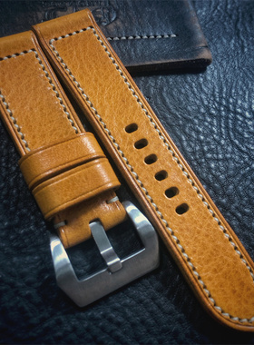 GF手工表带重油脂复古变色牛皮真皮手工制作441 312 适用于沛纳海