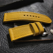 GF手工表带黄色togo厚软牛皮等宽手工定制适用于沛纳海