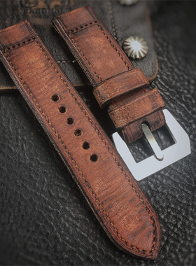 GPF表扣二战风格军扣复古做旧表带24MM 26  适用于沛纳海