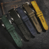 GF手工表带进口翻毛胎牛皮复古做旧适用于沛纳海精工大飞等