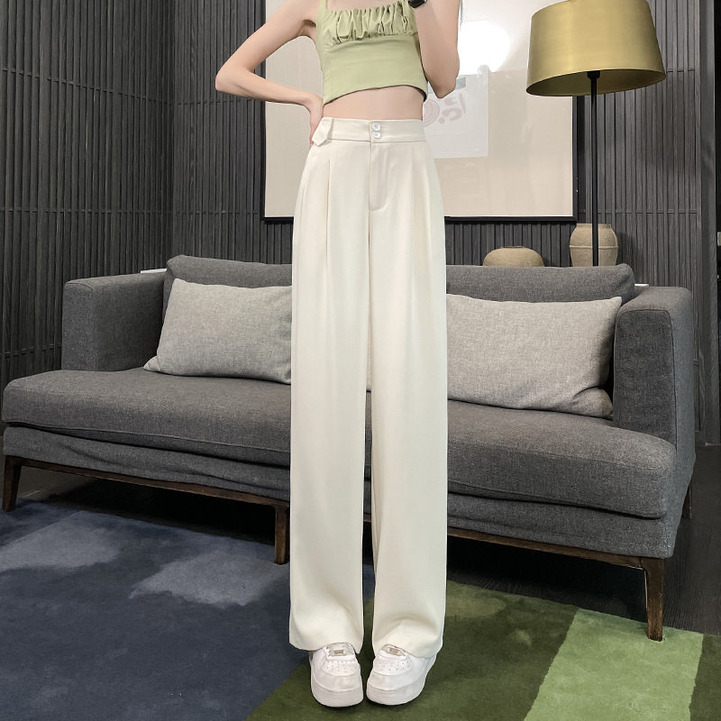 【2322】高腰西装阔腿裤女小个子新款宽松休闲直筒春夏季显瘦裤子