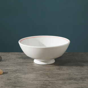 双红线湘菜碗陶瓷面碗盖浇饭碗釉下彩浇头面碗餐具商用可定制logo