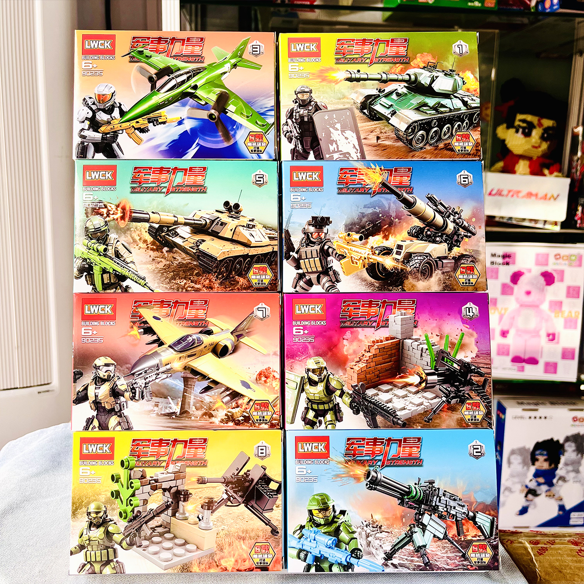 军事款拼装积木战机坦克高射炮兵人人仔男孩益智玩具学生奖品礼品