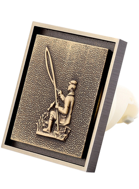 潜水艇地漏QLTD50-10DY 全铜防臭地漏 古铜色欧式风格 钓鱼图案