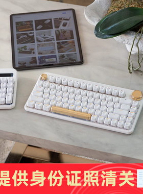 AZIO IZO 无线蓝牙双模机械键盘PBT键帽背光带控制旋钮 美国代购