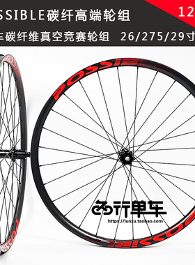 POSSIBLE山地超轻轮组 竞赛级碳纤维轮组  免胎垫偏心圈 1250克