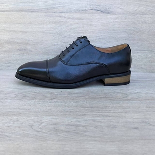 高端手工男鞋头层牛皮系带三接头英伦牛津鞋商务正装皮鞋真皮尖头