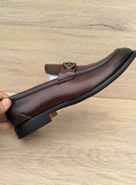 意大利手工皮鞋男大码外贸英伦百搭一脚蹬休闲乐福鞋男真皮透气