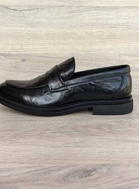 稀缺牛皮男鞋春季英伦百搭一脚蹬乐福鞋外贸休闲商务皮鞋男真皮