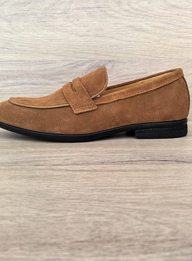 高端外贸男鞋真皮轻便夏季透气一脚蹬皮鞋英伦复古休闲乐福鞋尖头