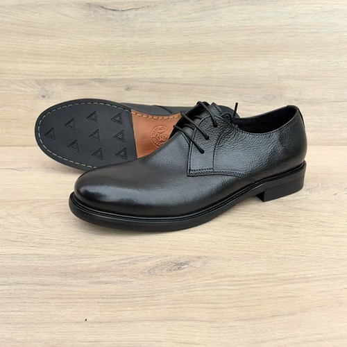 牛皮男鞋圆头真皮底德比皮鞋透气