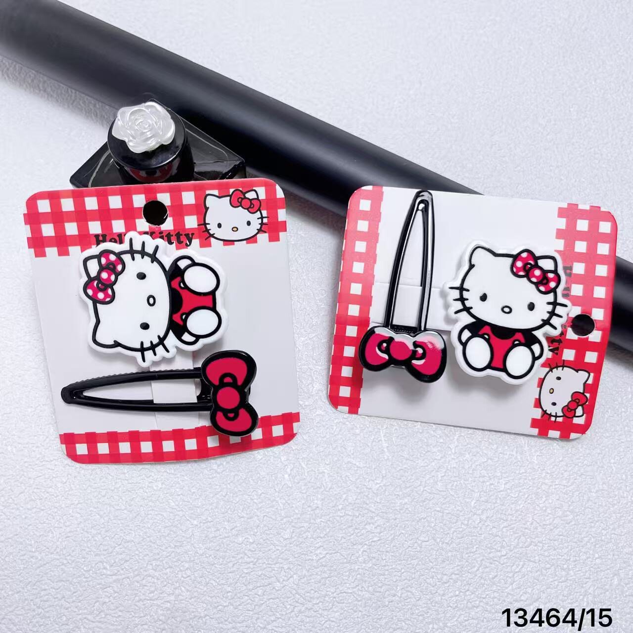 正版授权三丽鸥HelloKitty经典热颂红可爱发夹边夹卡通发夹发饰品