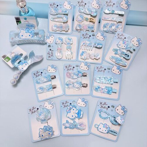 HelloKitty可爱卡通发夹边夹刘海夹鸭嘴夹KT无痕发饰品少女发饰品