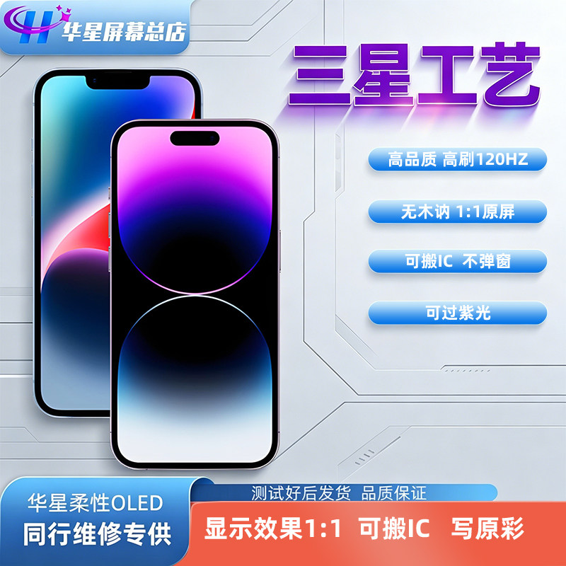 三星工艺 高端国产屏幕适用于苹果17Promax 16Pro 15PM 15P 14PM
