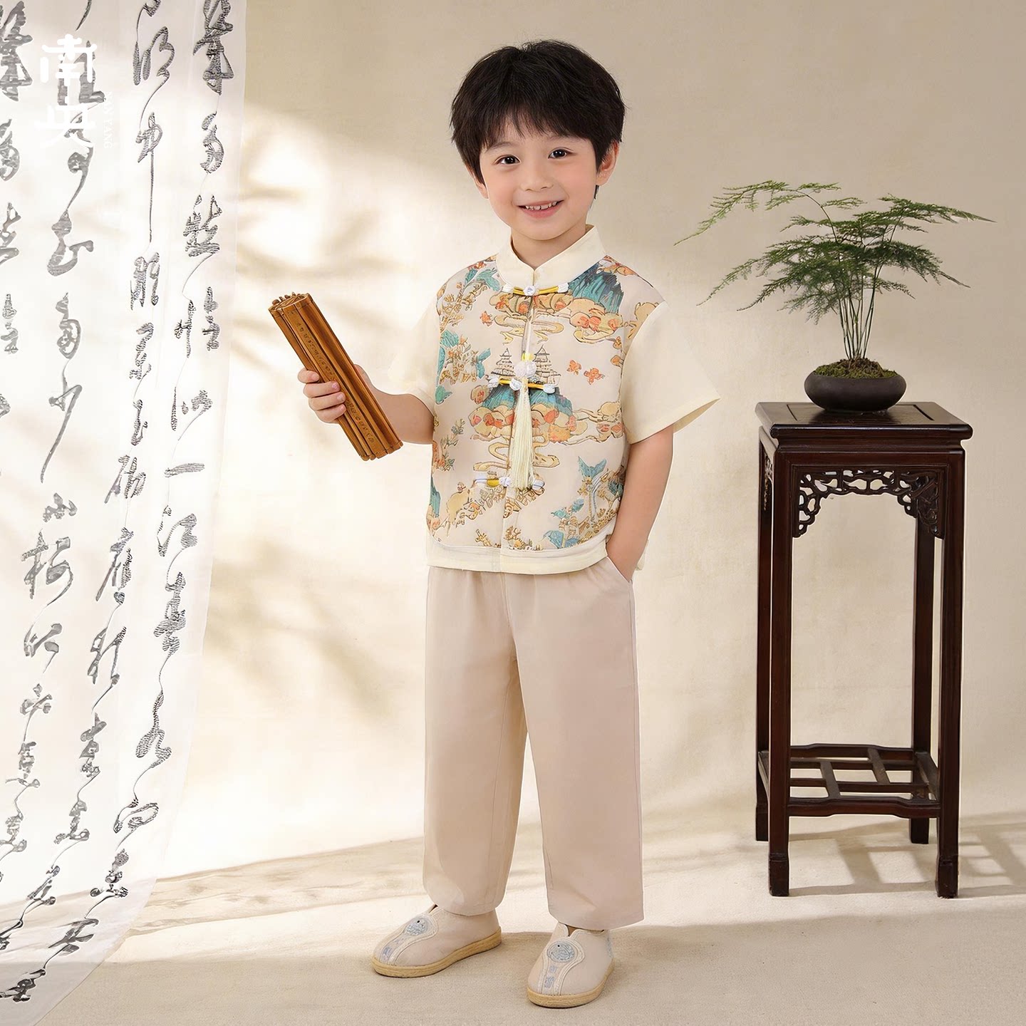 汉服男童国风套装夏季新中式改良唐装