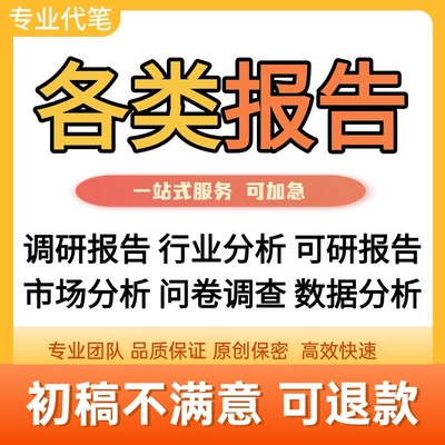 代写调研报告代笔行业数据分析报告研究方案市场调研社会调查文章