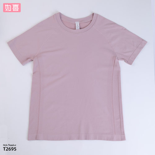 AMI MEDEA运动短袖紧身跑步无缝健身服T恤短款纯色瑜伽服女上衣