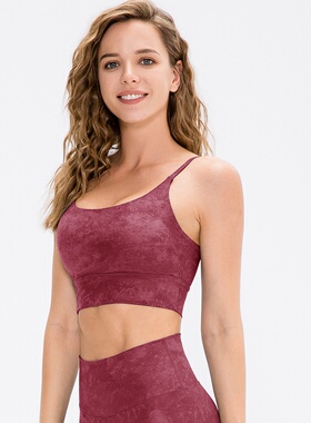 特价女士瑜伽服背心 印花高紧身健身文胸带胸垫裸感运动内衣12725