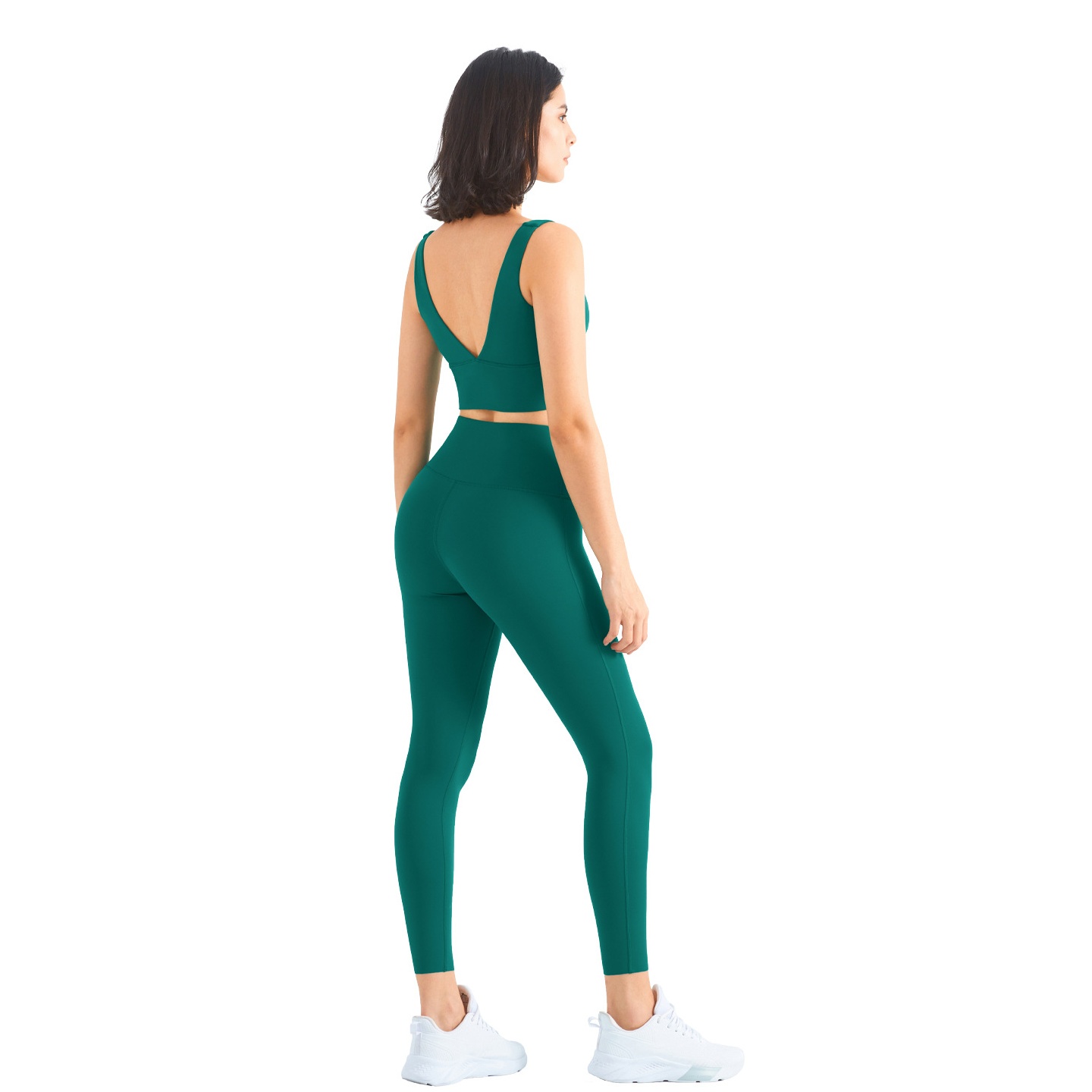 Lycra莱卡深V美背瑜伽运动内衣欧美高领健身文胸聚拢运动背心女夏