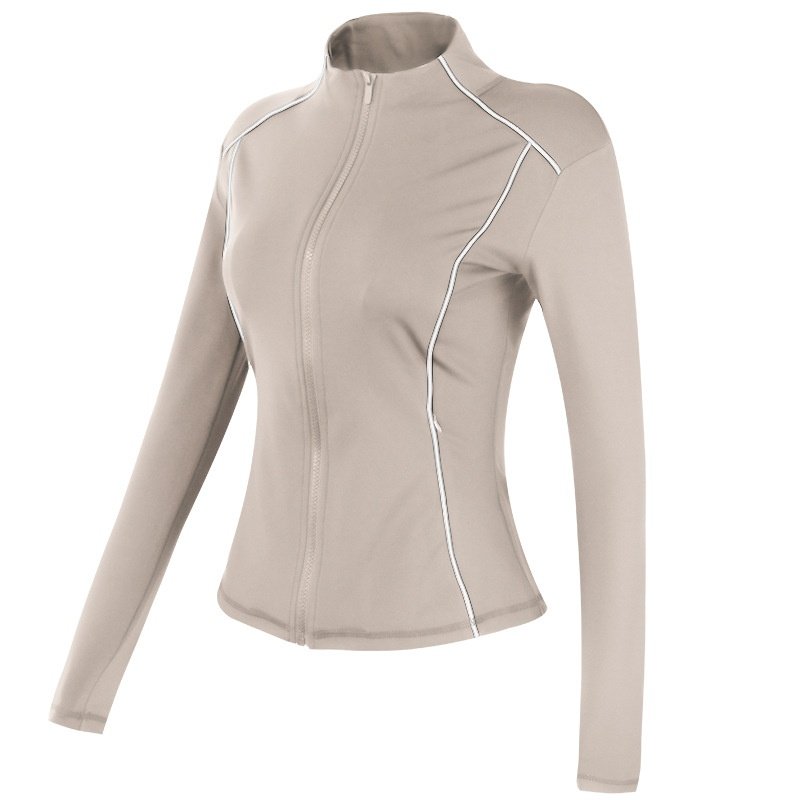 跨境拉链运动外套女跑步训练健身服加绒保暖瑜伽上衣修身立领夹克,运动/瑜伽/健身/球迷用品,瑜伽套装,淘宝优惠券,粉丝福利购,淘宝优惠卷