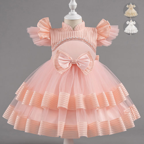 小童礼服圣诞亮片蓬蓬裙女宝宝周岁生日派对连衣裙baby dress