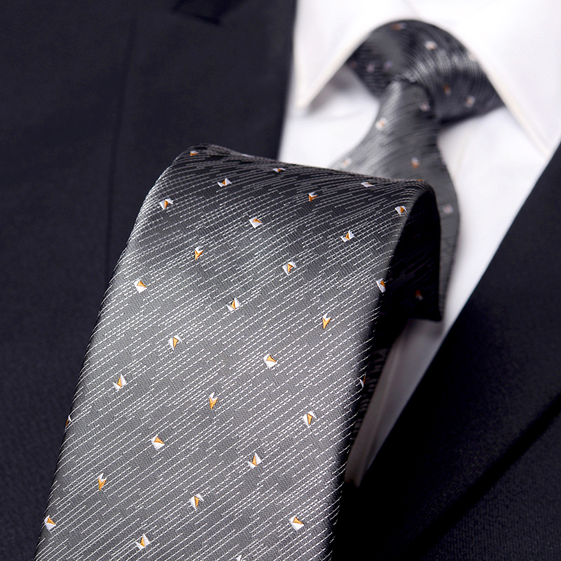 男领带灰色花纹商务休闲正装职业结婚新郎衬衫装饰手打宽版1204k