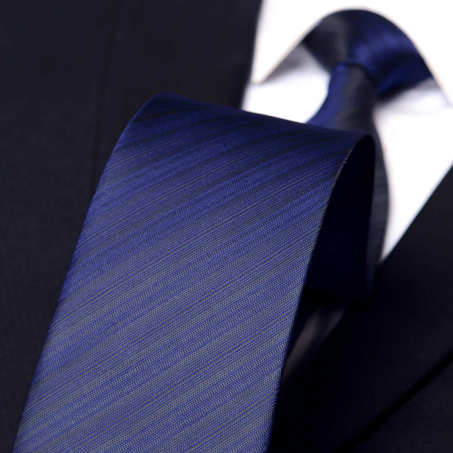 纯色条纹领带男士商务正装藏青细竖纹手打宽版西服衬衫配饰1107r